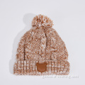 Hot Sale Knitted Beanie Custom-made Knitted Beanie with artificial leather for kids Manufactory